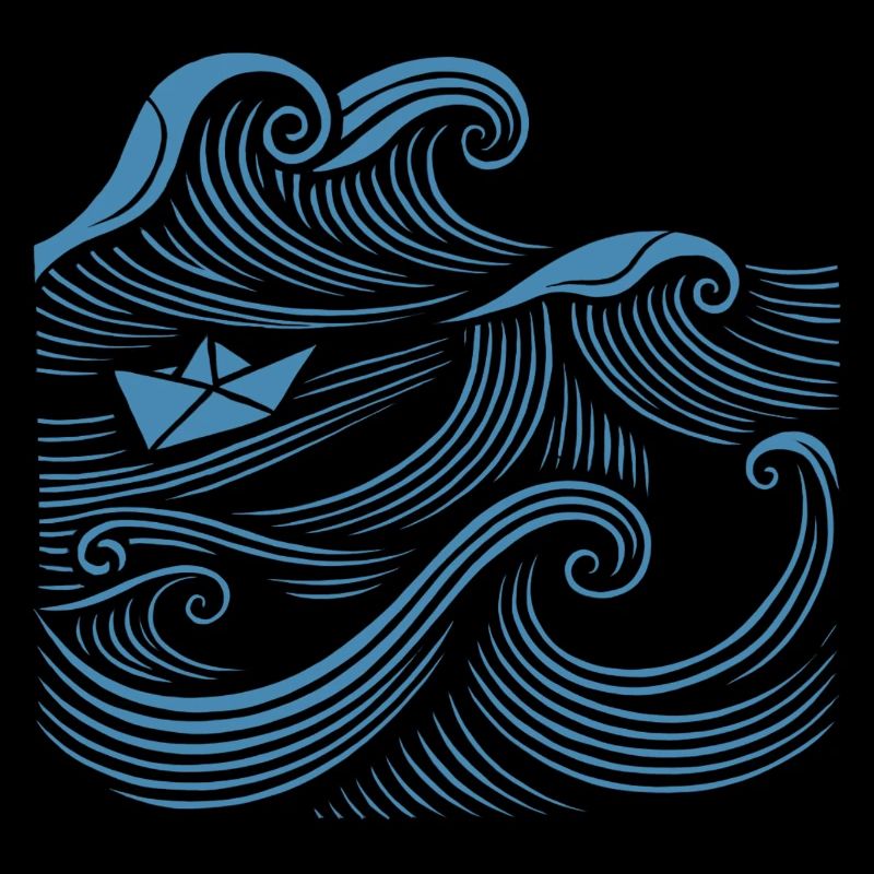 Vagues de navire Navigation en mer