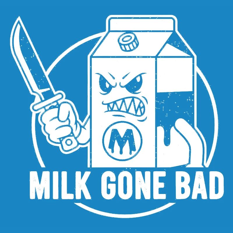 Le lait devient mauvais : une silhouette menaçante en carton