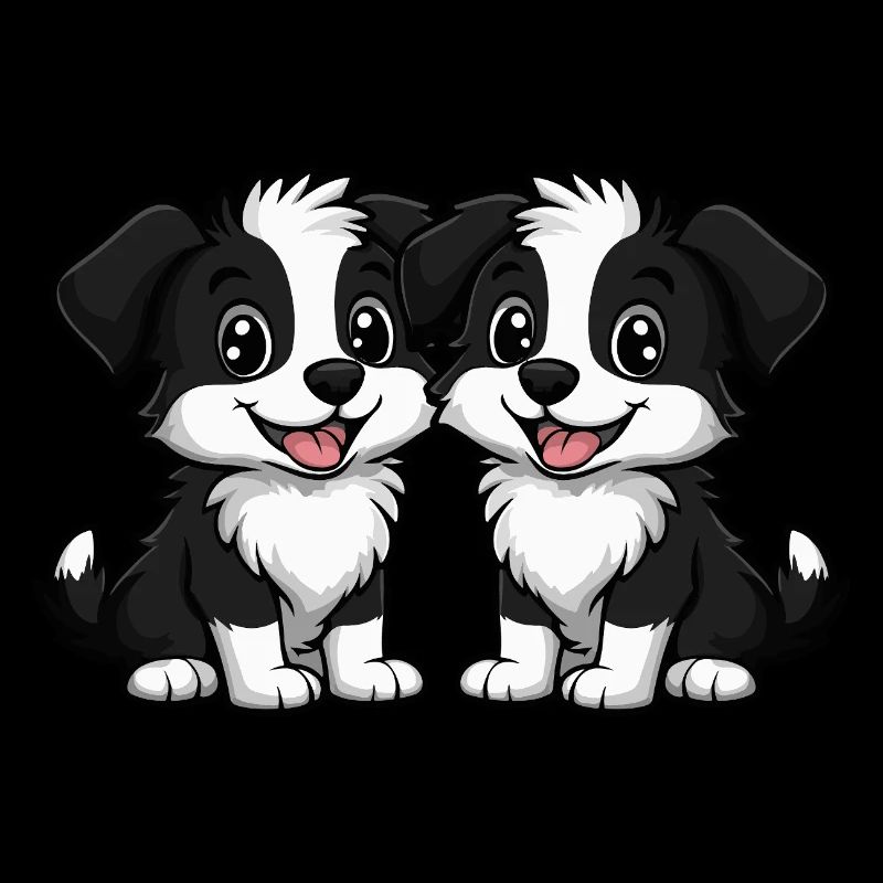 Border Collie Hund Comic