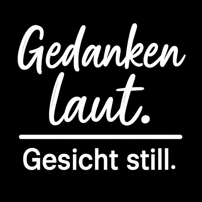 Gedanken laut Gesicht still - Spruch Nachdenklich