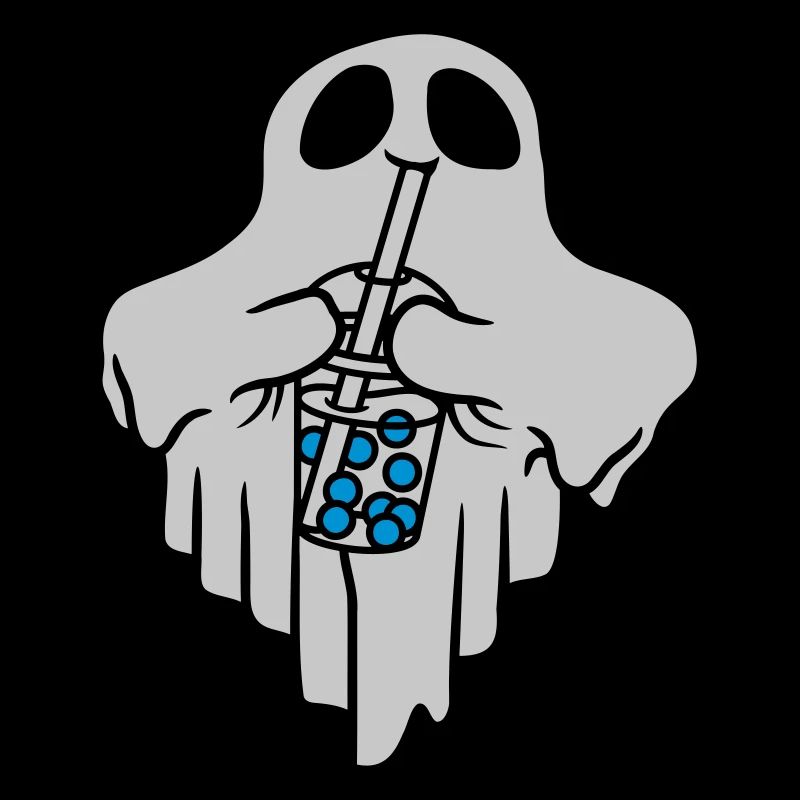 Bubble Tea trinkender Geist