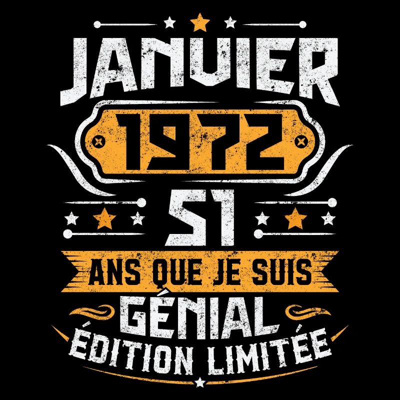 Rétro Cadeau D'anniversaire 51 Ans Janvier 1972