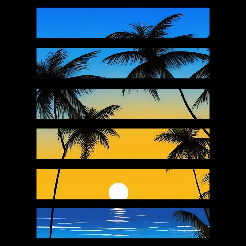 Palmier plage coucher du soleil été vacances