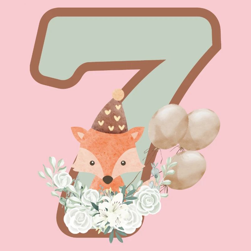 7th Birthday Fox Flowers