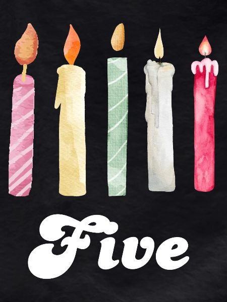 5th Anniversary Candle