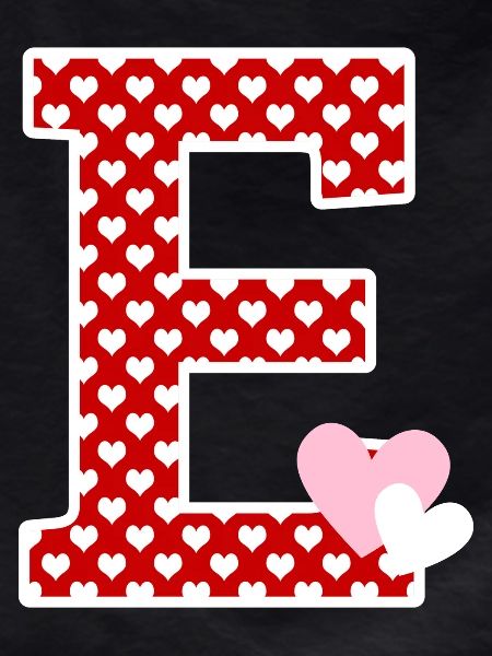 Letter E heart
