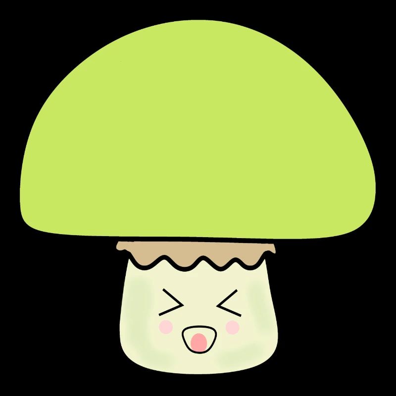 Champignon vert mignon avec visage