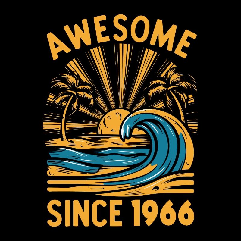 Awesome Since 1966 Birthday Beach