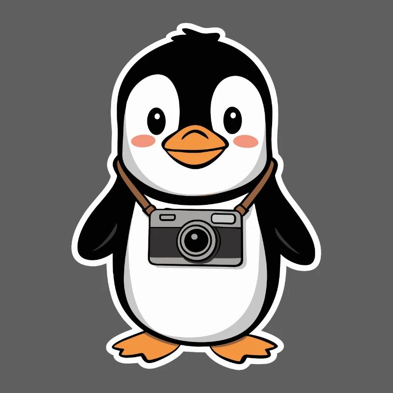 Pingouin mignon avec conception de caméra