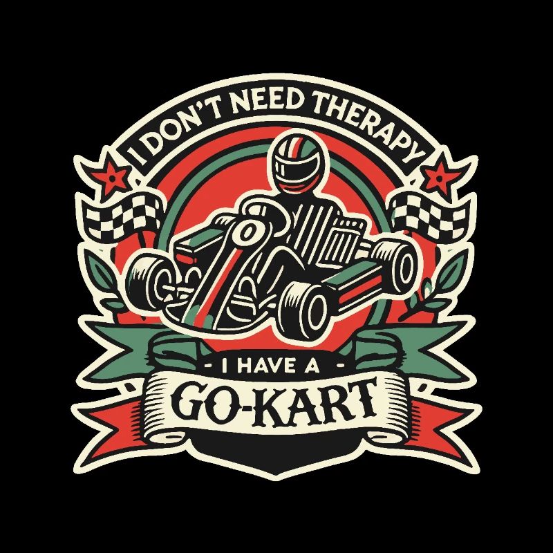 Go-Kart Fahrer Retro Spruch Design