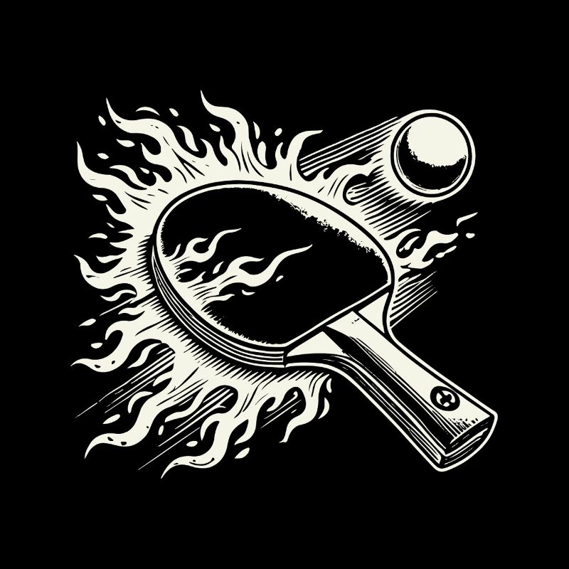 Table Tennis Bats Flames Table Tennis Game