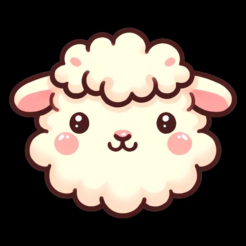 Conception de dessin animé mignon moelleux de visage de mouton
