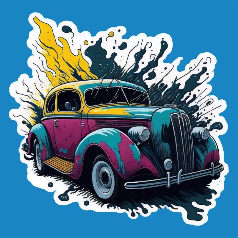 Farbiger Oldtimer Spritzer