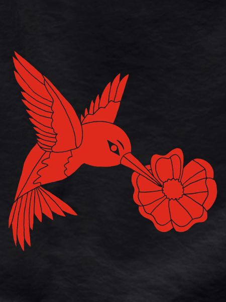Red Foraging Bird