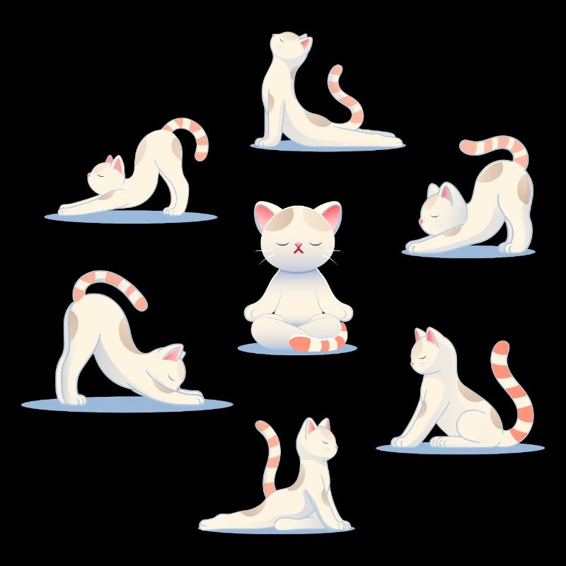 Chat dans les poses de yoga – Relaxation et pleine conscience