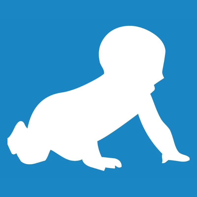 Silhouette de bébé rampant