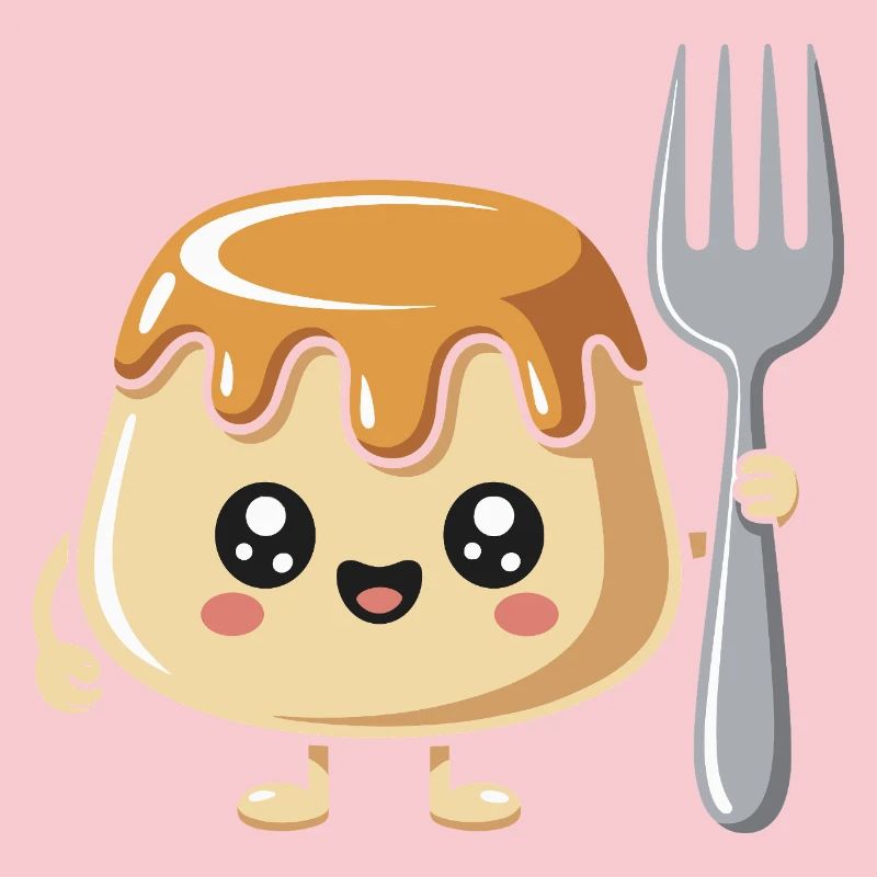 Pudding with fork