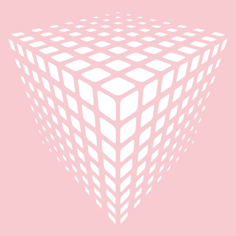 Monochrome Grid Cube Illusion