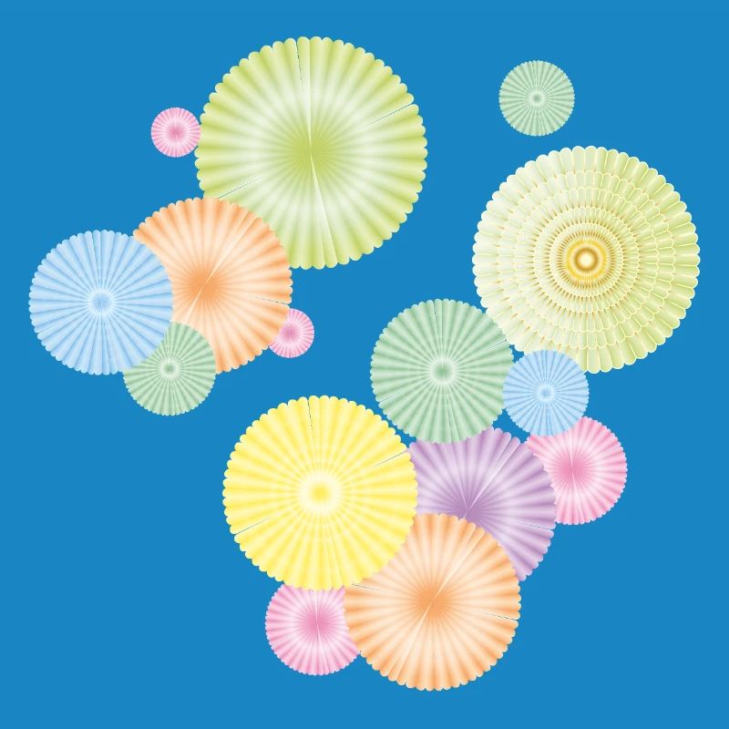 Pastel rosettes – decorative fan structure