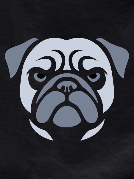 Pug , Dog head