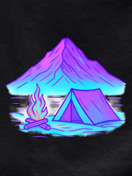 Neon Camping am Bergsee