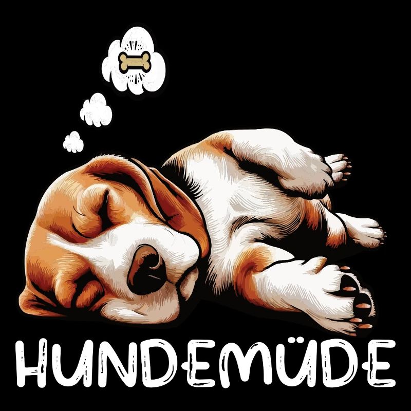 Hundemüde Beagle Beaglebesitzer Beaglehalter
