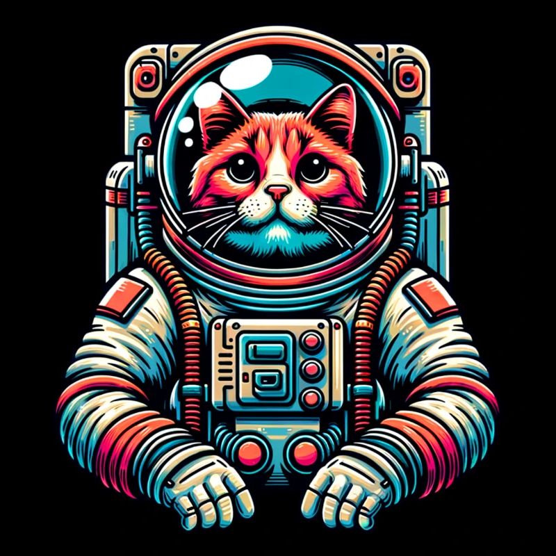 Petit chat mignon comme astronaute astronaute