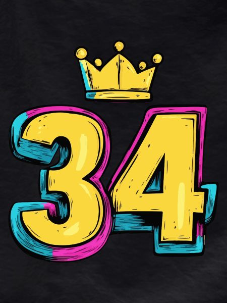 34 Number Jersey Crown