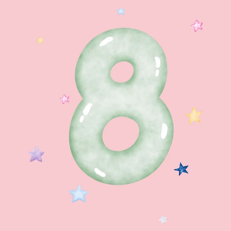 8. Geburtstag Aquarell Stern