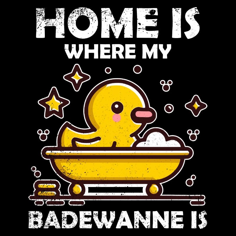 Bathtub Rubber Duck Saying Distressed