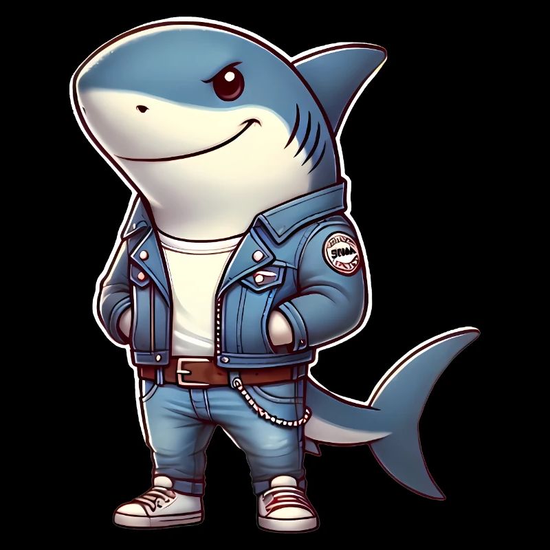 Cool Shark dans un design de veste en jean