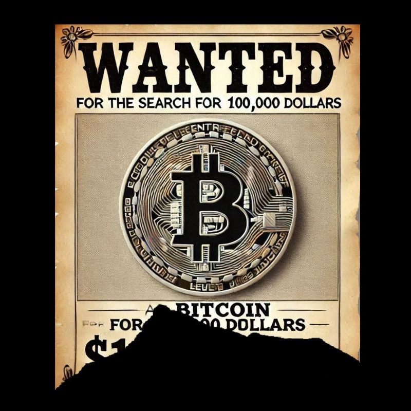 Zerrissenes Gesuchtes Bictoin Poster 100000 Dollar