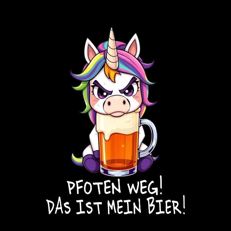 Bier Sprüche Einhorn - Pfoten weg mein Bier