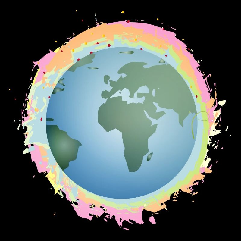 planète Terre colorée avec des continents verts