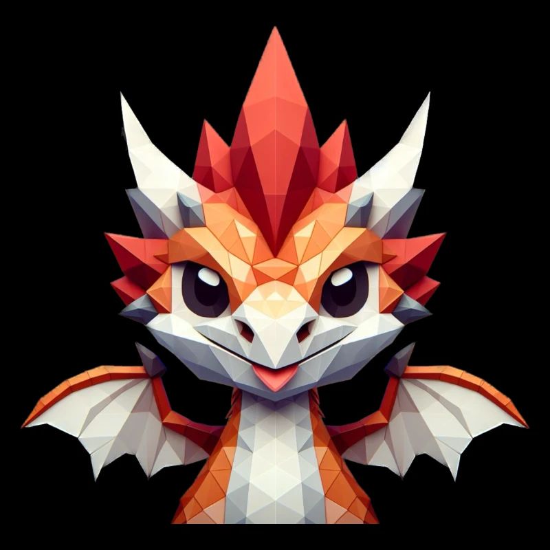 Ein kleiner Drache im Polygon-Stil