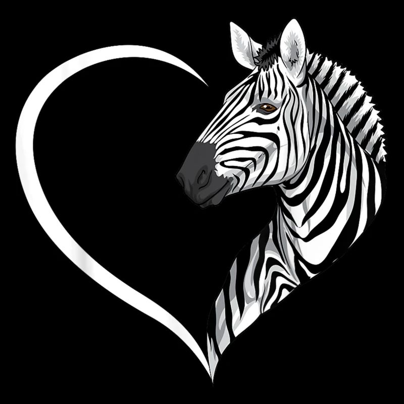 Zebra Heart Silhouette
