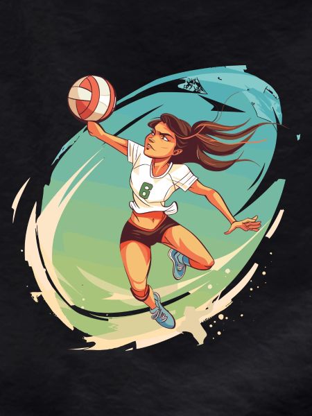 Volleyball Player Comic Style