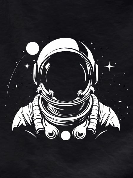 astronaut black and white