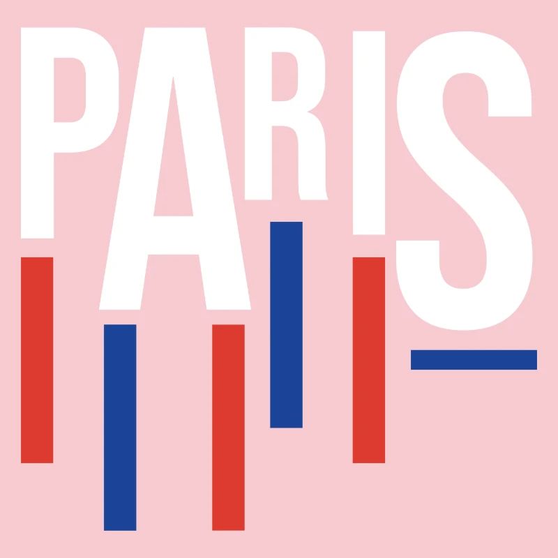 Paris Typography with Flag Accents