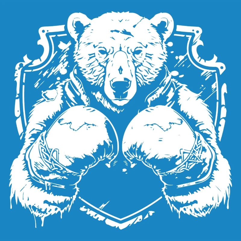 Starkes Bärenlogo mit Kampfpose Boxer