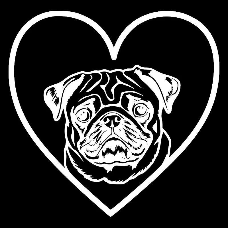 Mops Herz Liebhaber Hundebesitzer
