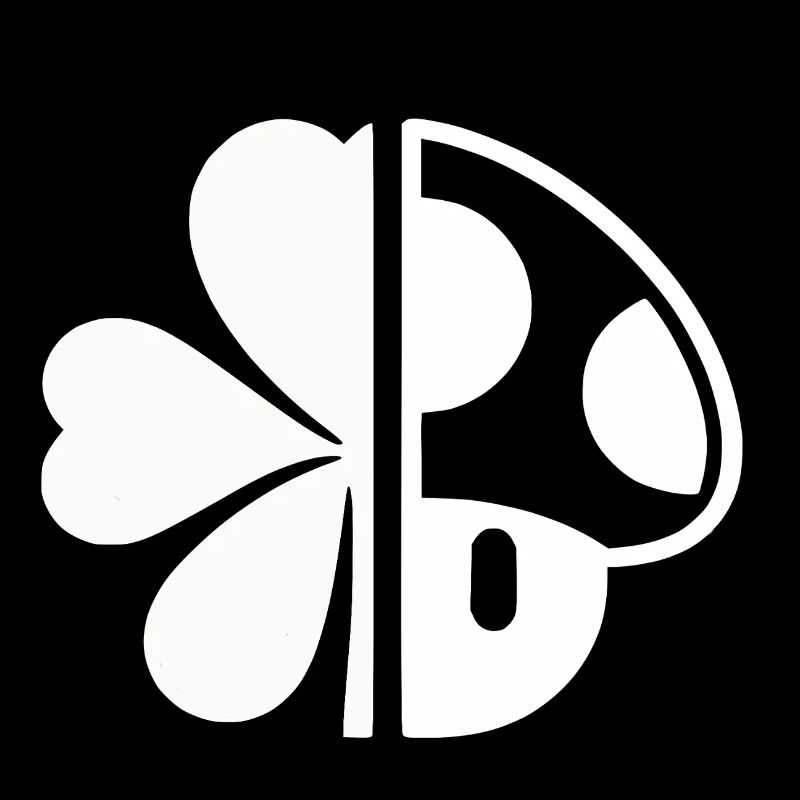 Symbole porte-bonheur : moitié trèfle, moitié champignon –
