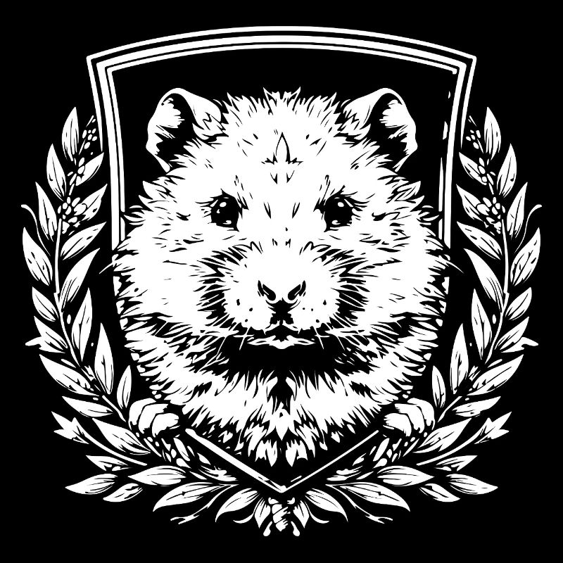 Blason de hamster avec couronne de laurier