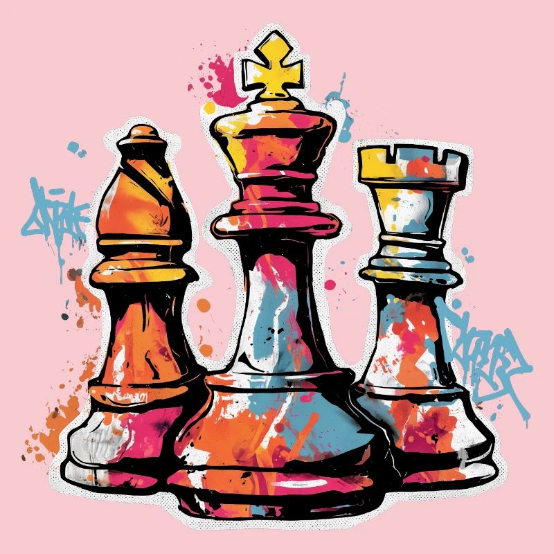 Cadeau de figurines graffiti d’échecs pour hommes