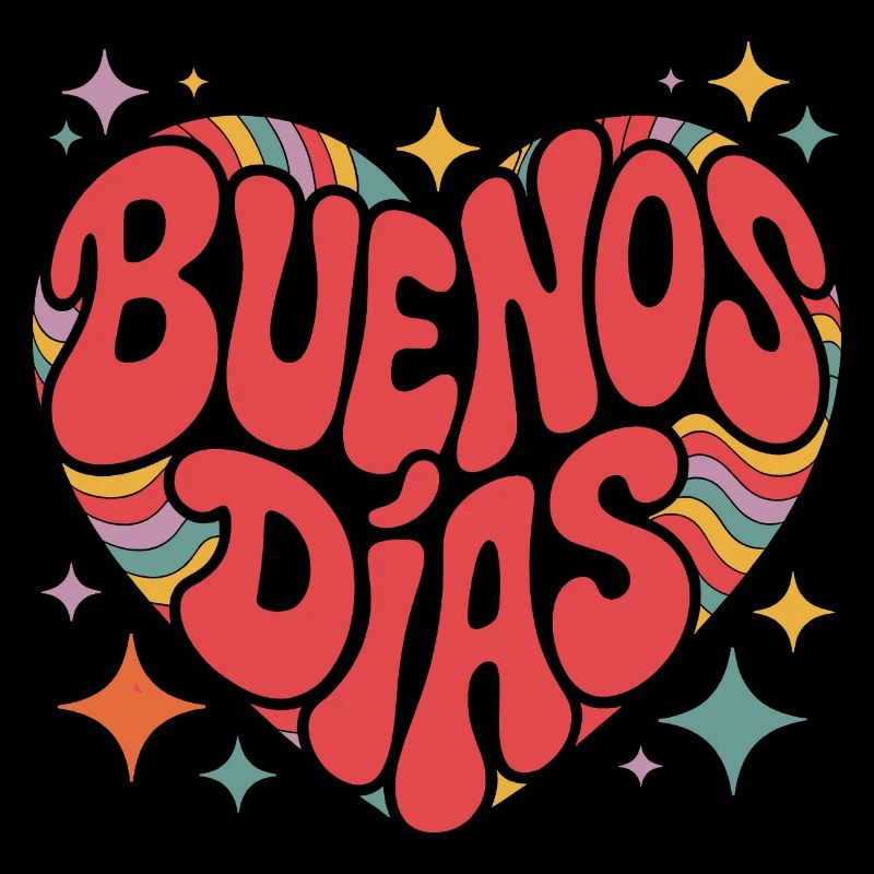 Groovy Buenos Dias Retro Heart