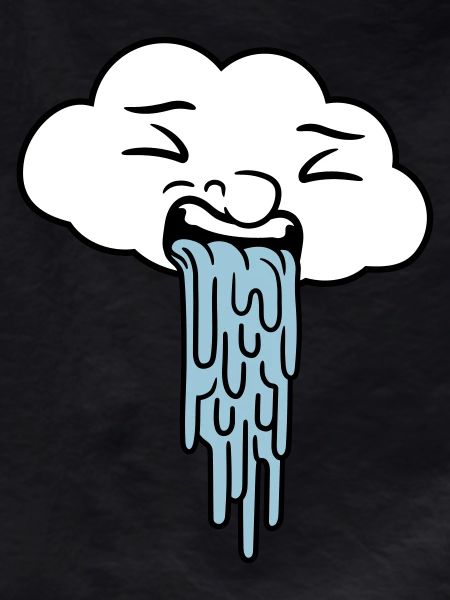 puking funny rain cloud