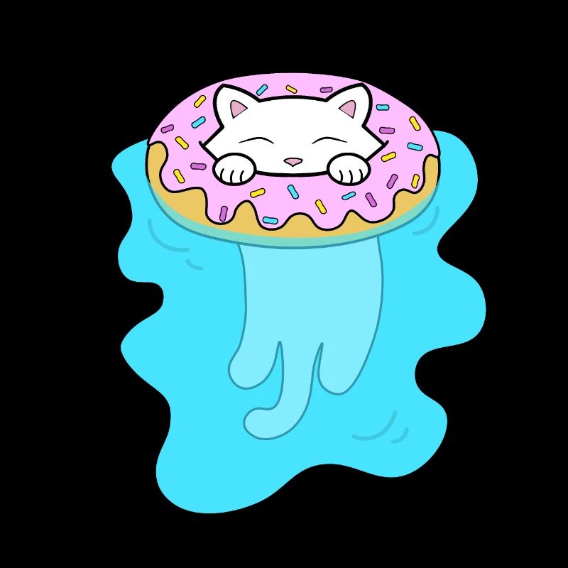 Mignon chaton blanc nageant dans une piscine