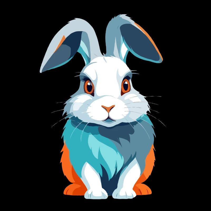 Rabbit Vector Art with Vibrant Colors Illustration