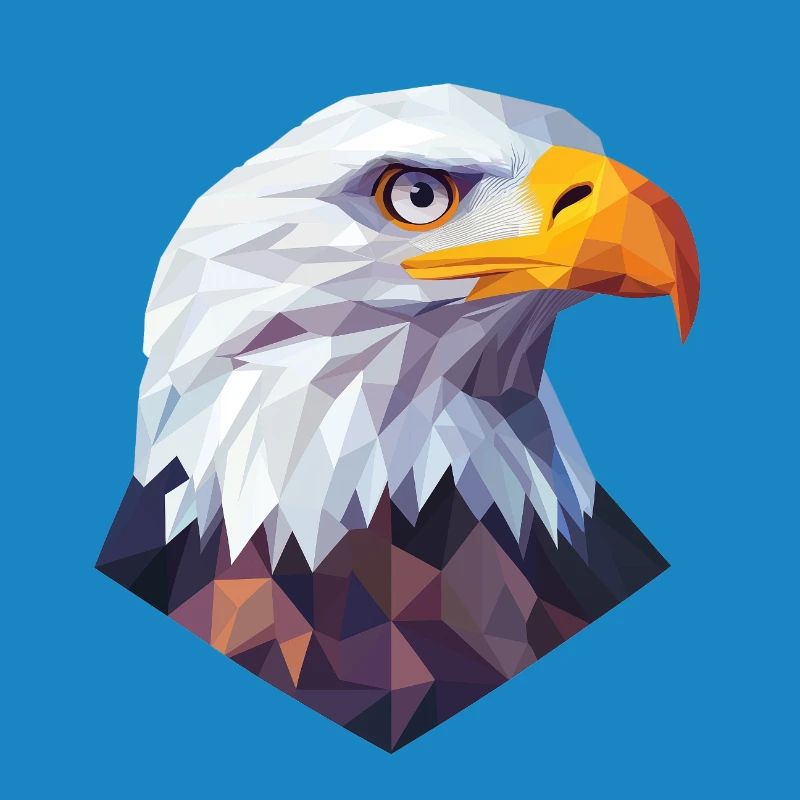 Eagle Head Low Poly Logo Design