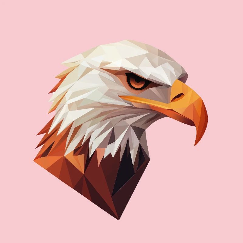 Conception de logo Eagle Head Low Poly Art